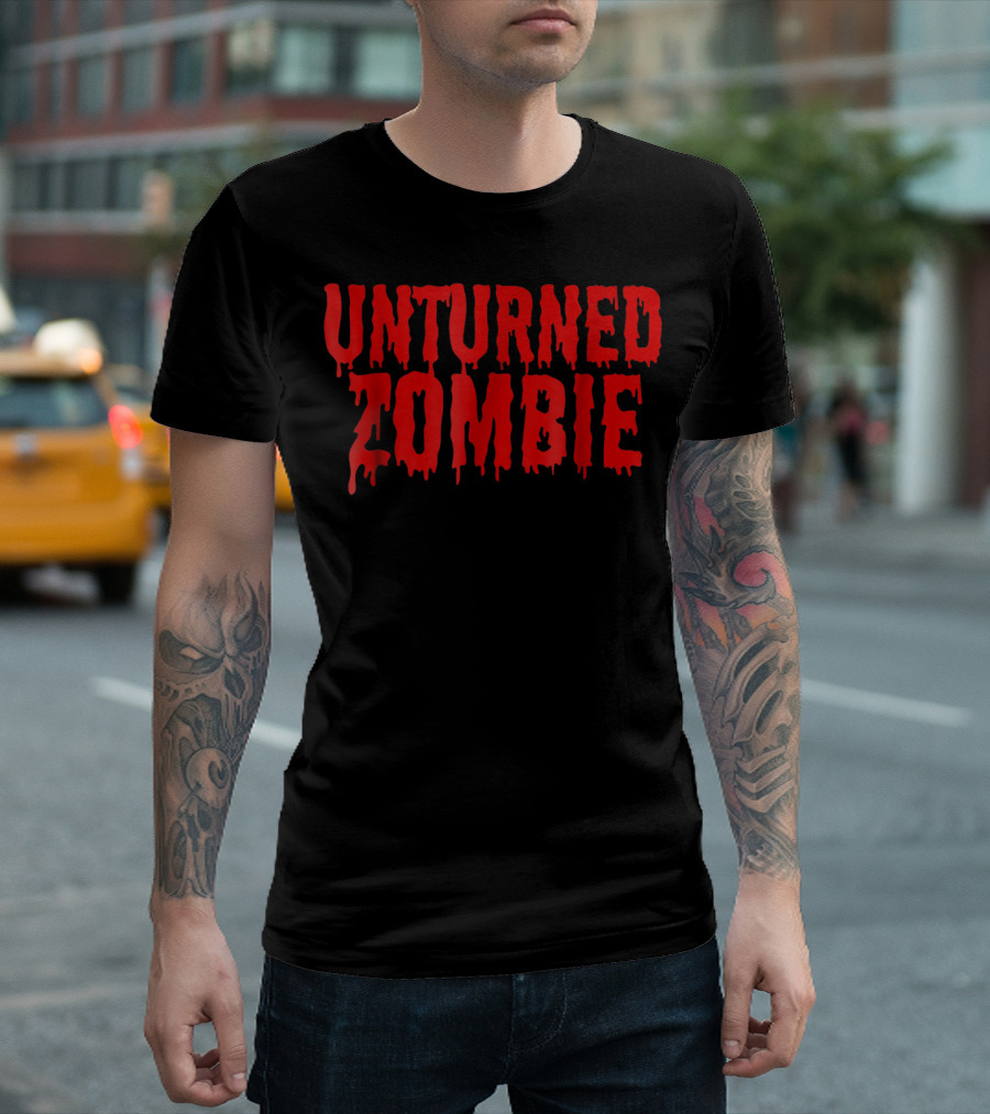Unturned Zombie Halloween Red Slime Text T-Shirt