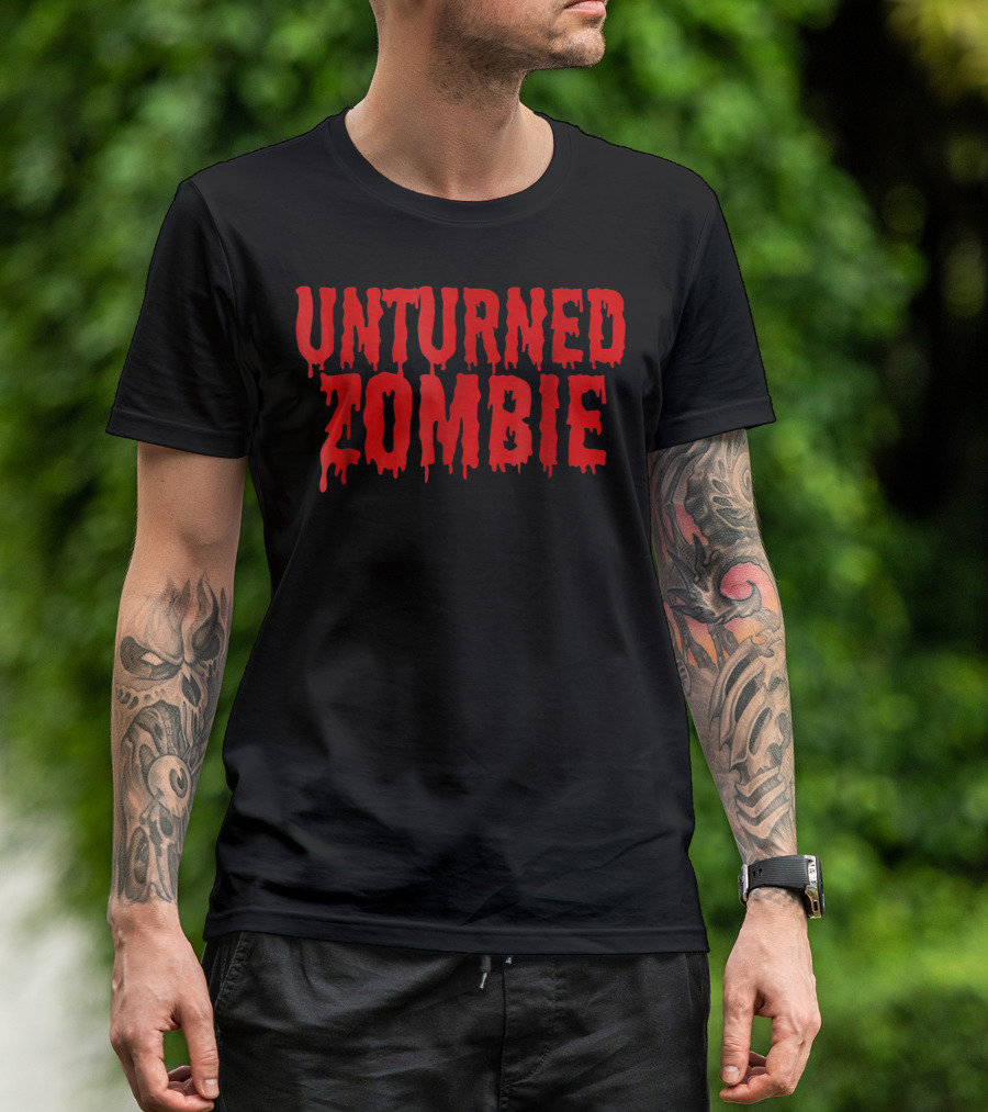 Unturned Zombie Halloween Red Slime Text T-Shirt