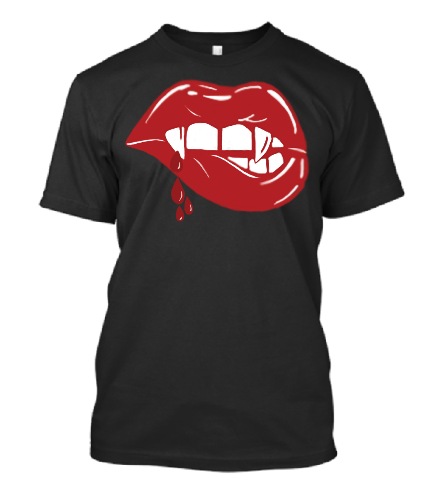 Vampire Lips Bite With Blood Dripping T-Shirt