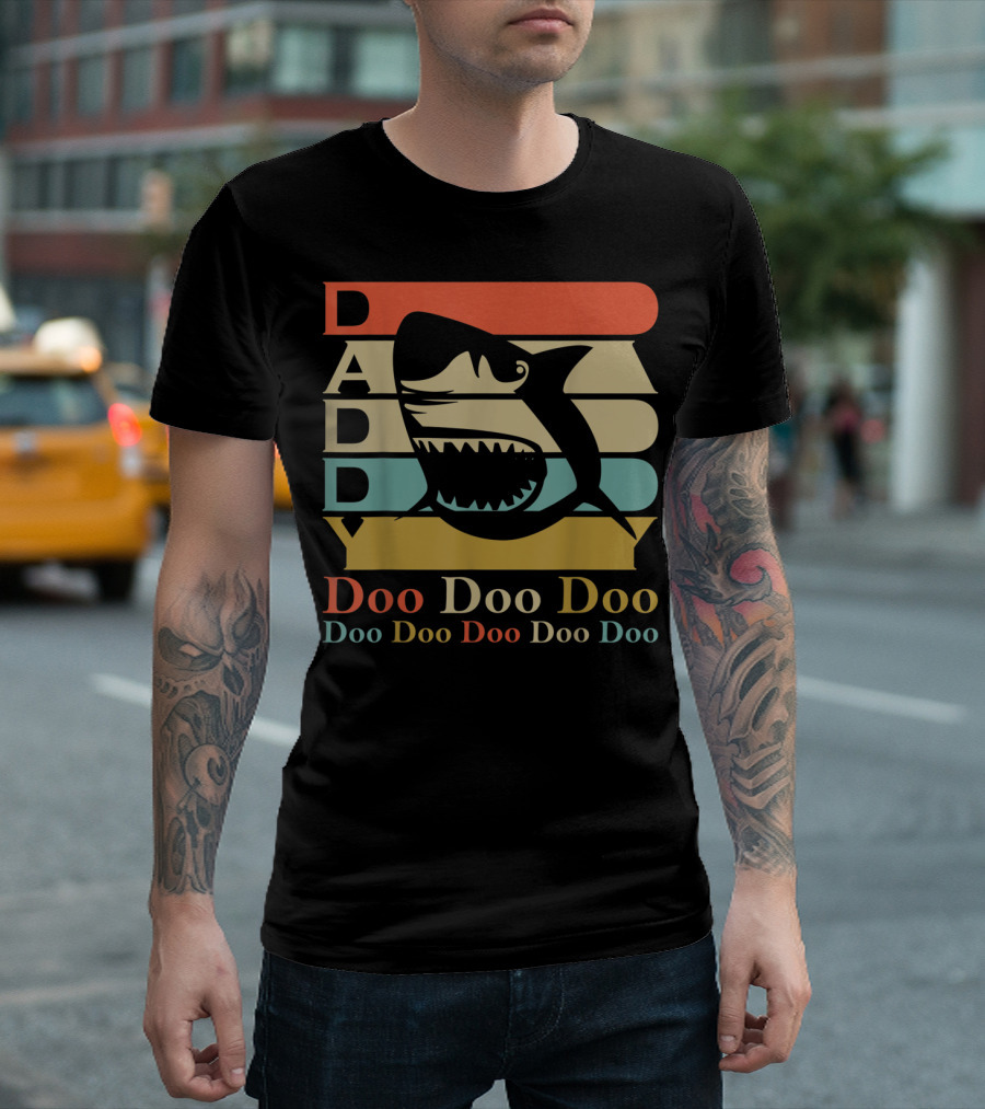 Daddy Shark Doo Doo Doo Vintage Grandpa T-Shirt