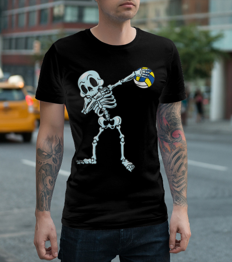 Volleyball Skeleton Dabbing With Ball T-Shirt