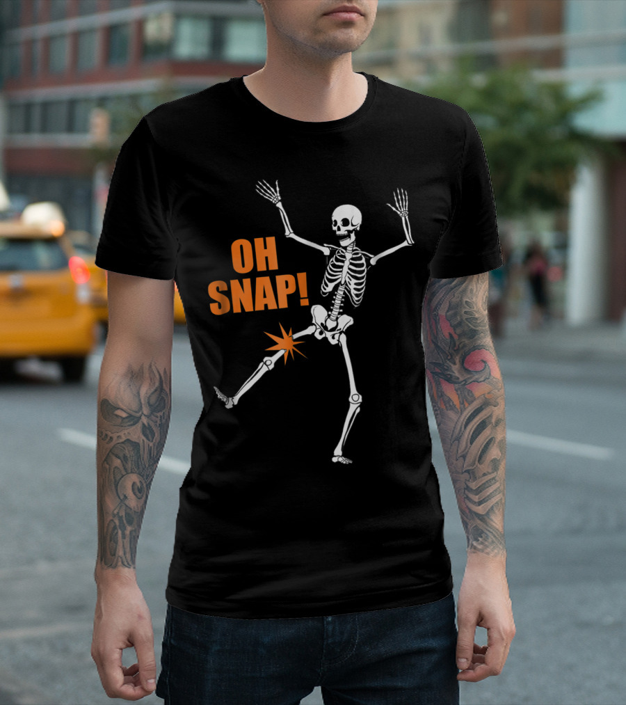 Oh Snap Skeleton Dancing With Broken Leg T-Shirt