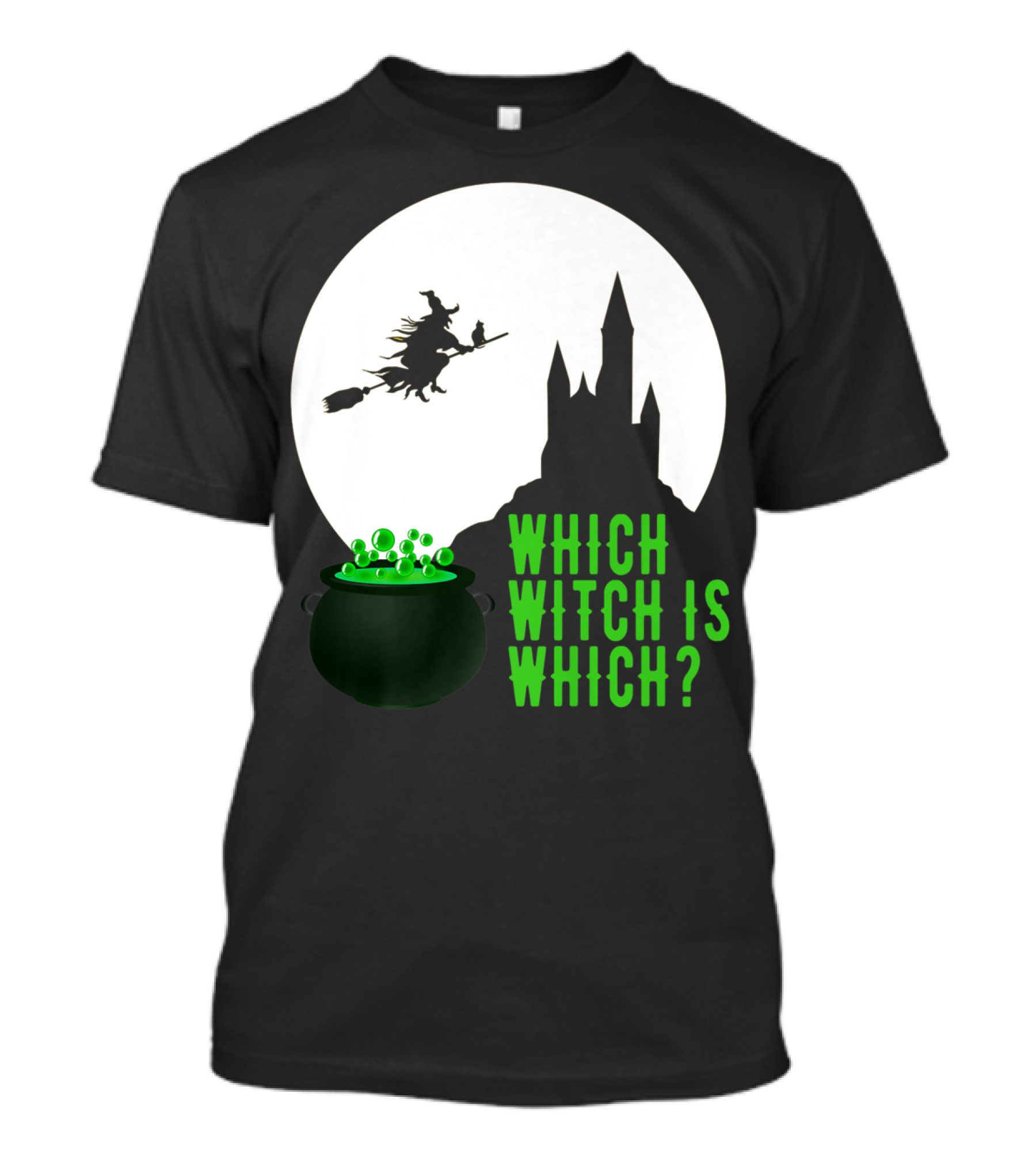 Which Witch Is Which Midnight Flight Cauldron And Castle T-Shirt