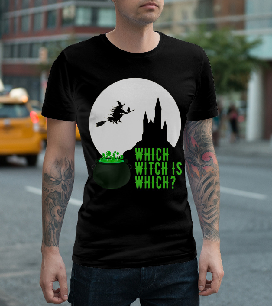 Which Witch Is Which Midnight Flight Cauldron And Castle T-Shirt