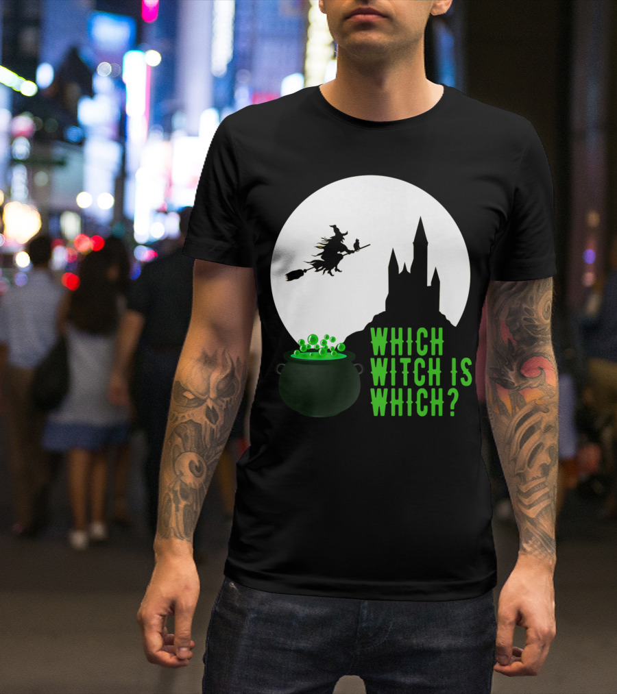 Which Witch Is Which Midnight Flight Cauldron And Castle T-Shirt