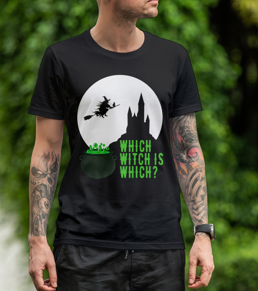 Which Witch Is Which Midnight Flight Cauldron And Castle T-Shirt