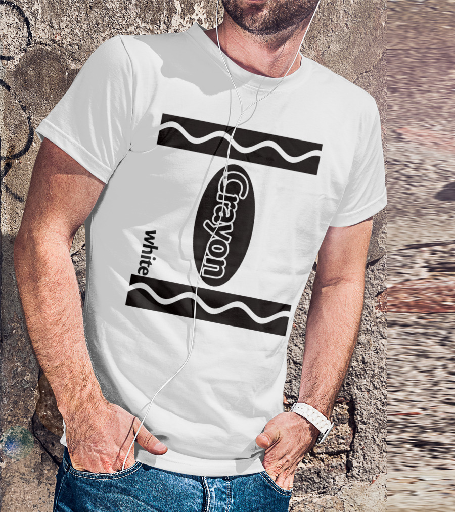 White Crayon Halloween Costume Crayon Box T-Shirt