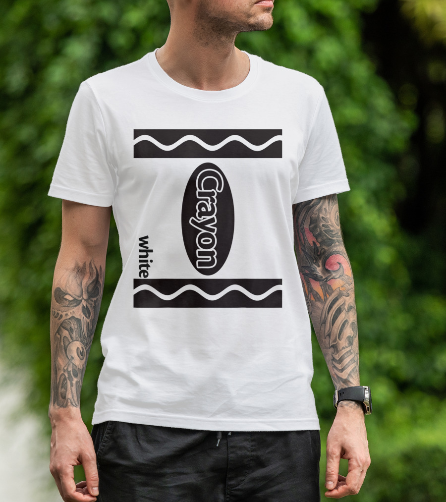White Crayon Halloween Costume Crayon Box T-Shirt