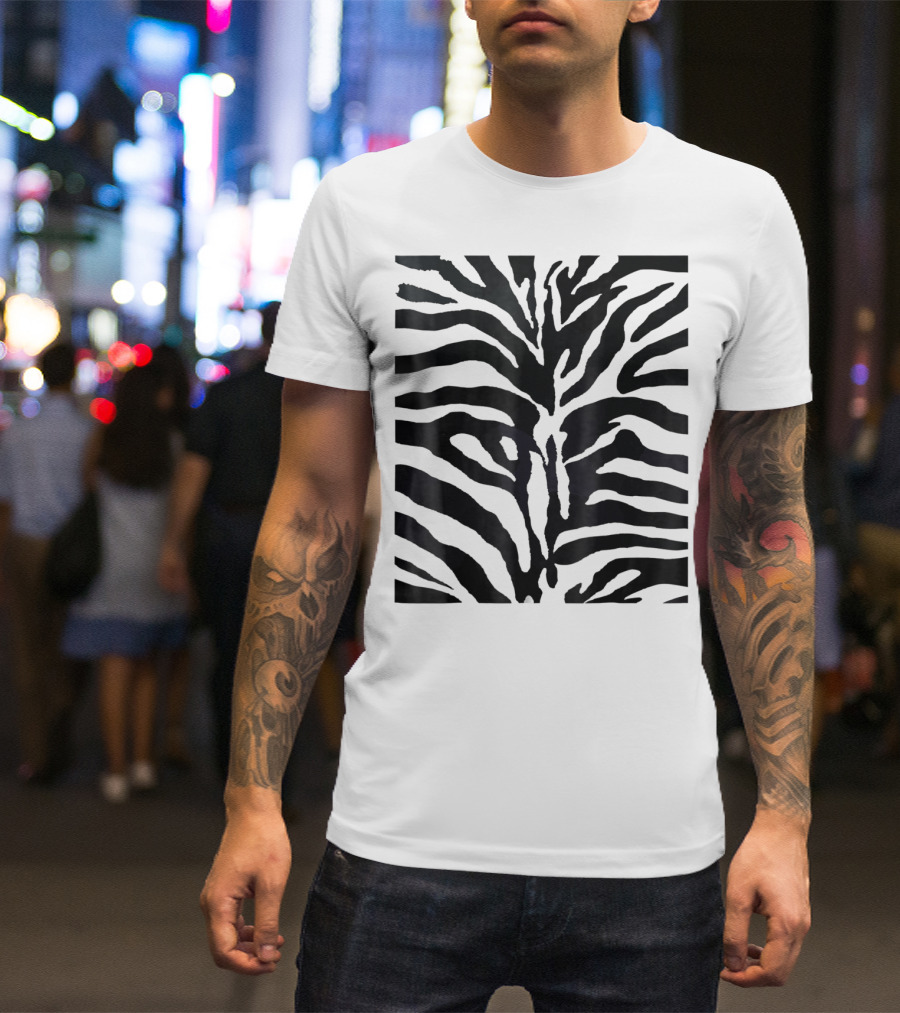 White Siberian Tiger Stripes Halloween Costume Fancy Fashion T-Shirt