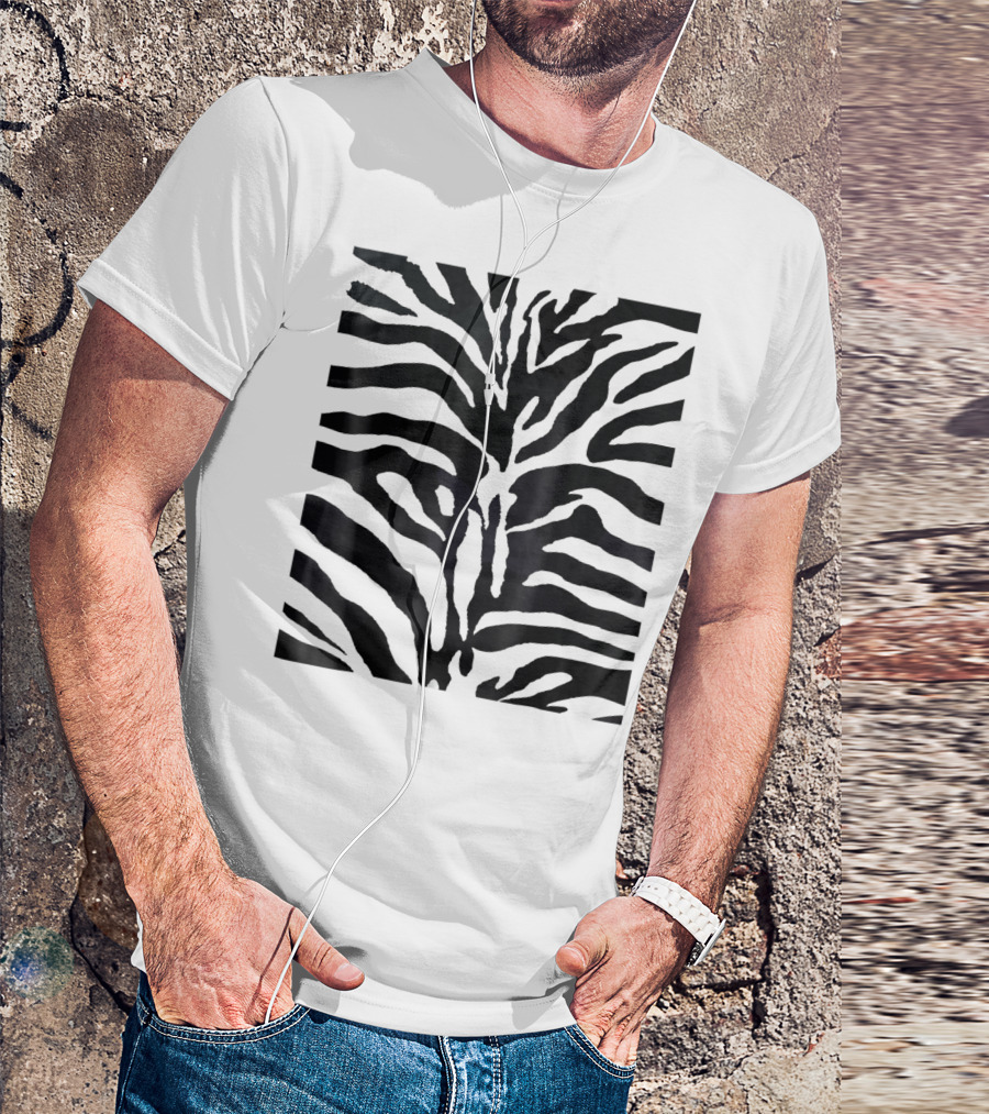 White Siberian Tiger Stripes Halloween Costume Fancy Fashion T-Shirt