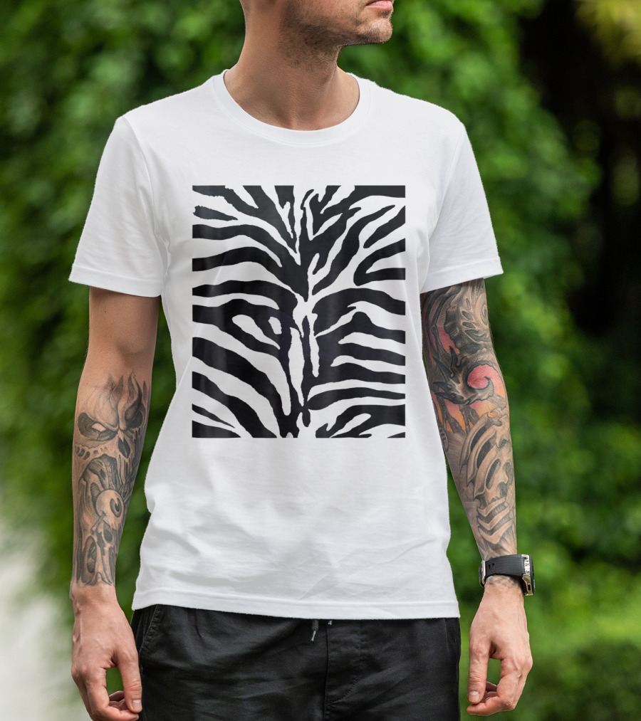 White Siberian Tiger Stripes Halloween Costume Fancy Fashion T-Shirt