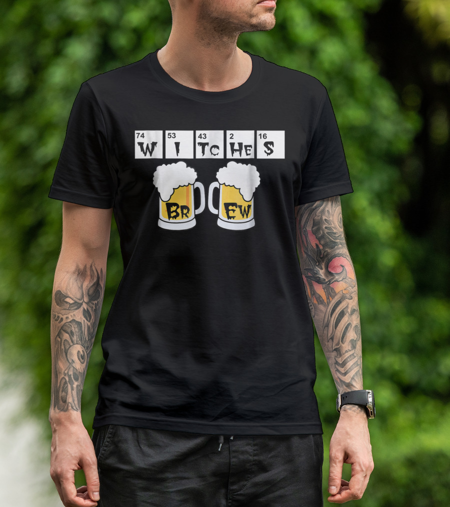 Witches Periodic Table Halloween Brew Beers T-Shirt