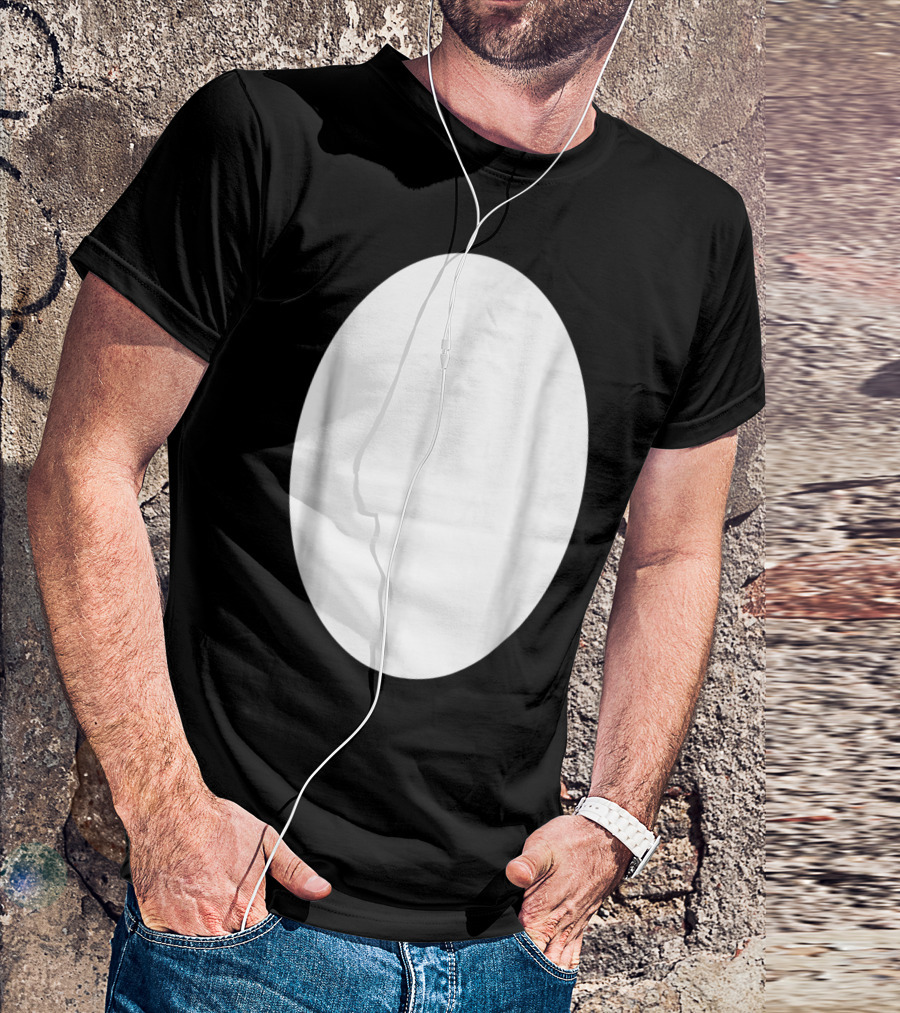 Wolf Panda Or Dog Grey Stomach T-Shirt
