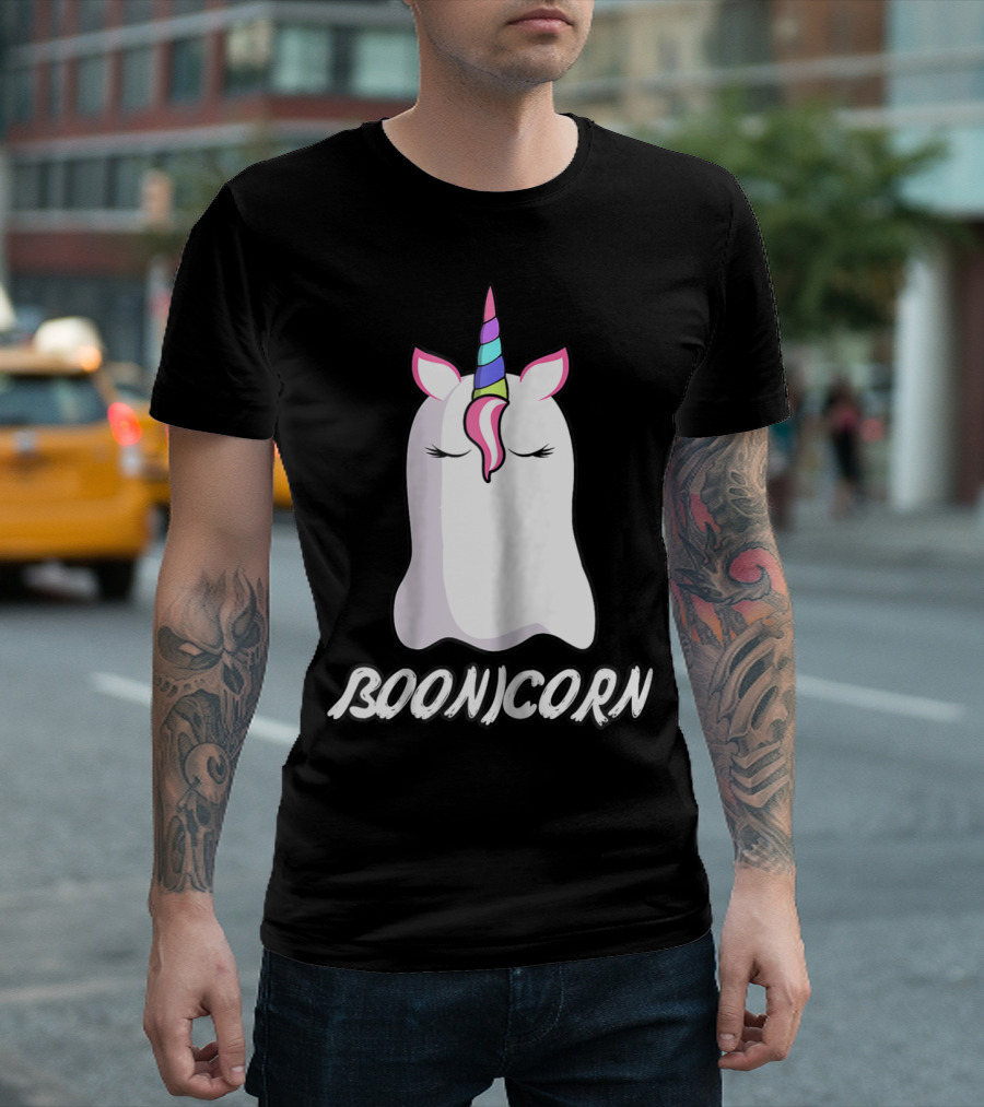 Boonicorn Funny Halloween Ghost Unicorn T-Shirt