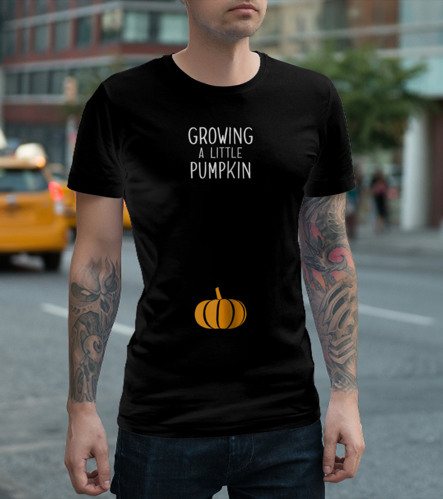 Growing a Little Pumpkin Halloween Pregnancy Announcement T-Shirt