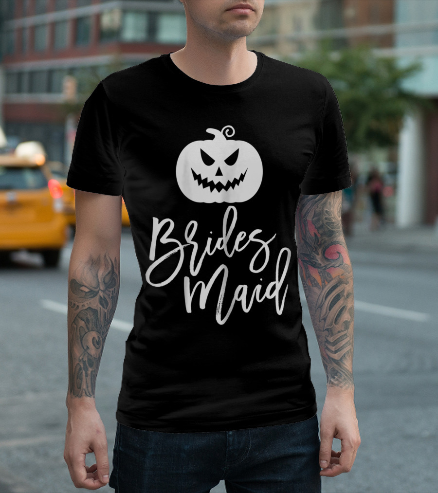 Bridesmaid Pumpkin Halloween Face T-Shirt