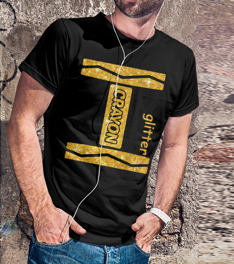 Glitter Crayon Yellow Friend Group T-Shirt