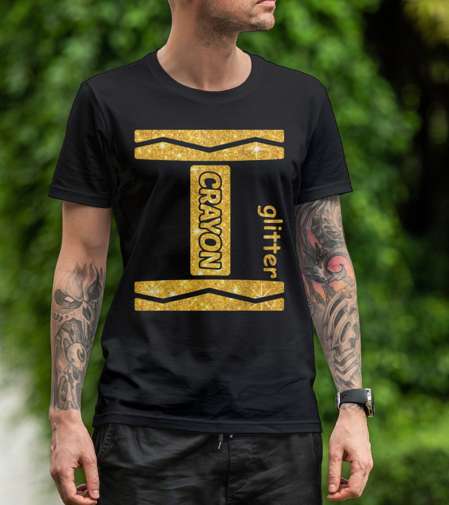 Glitter Crayon Yellow Friend Group T-Shirt