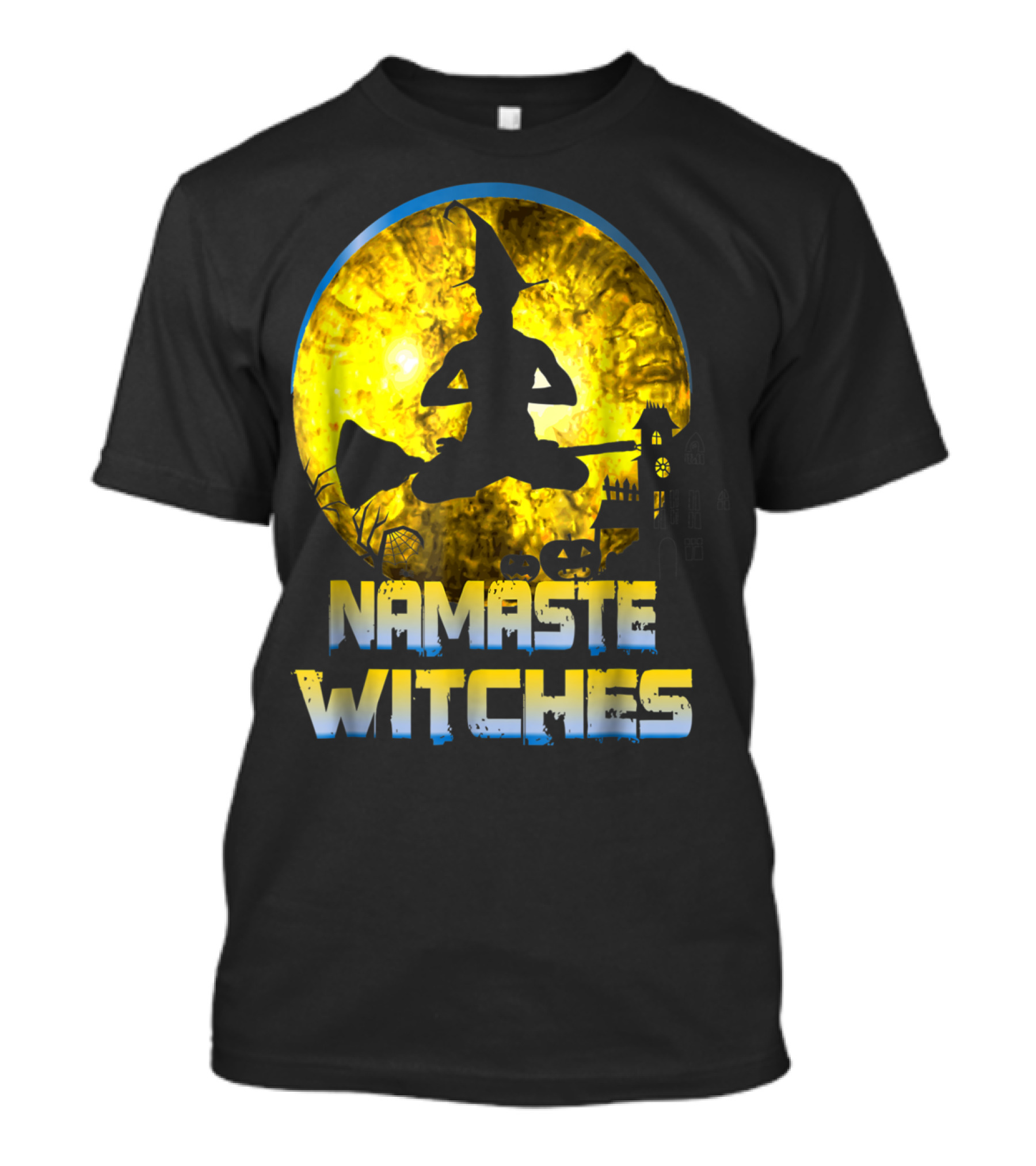 Namaste Witches Halloween Yoga Moon T-Shirt