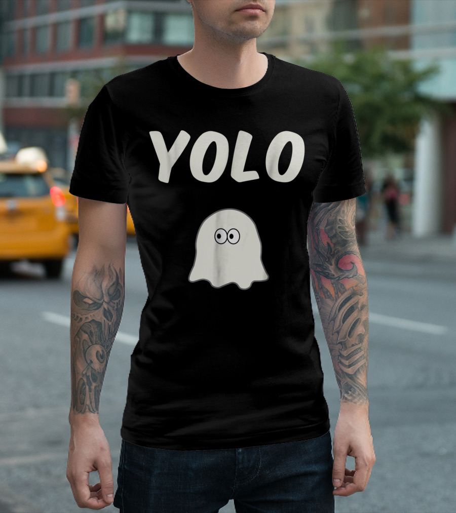 YOLO Scary Cute Ghost Funny Halloween Friendly T-Shirt