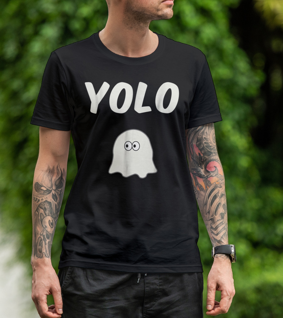 YOLO Scary Cute Ghost Funny Halloween Friendly T-Shirt