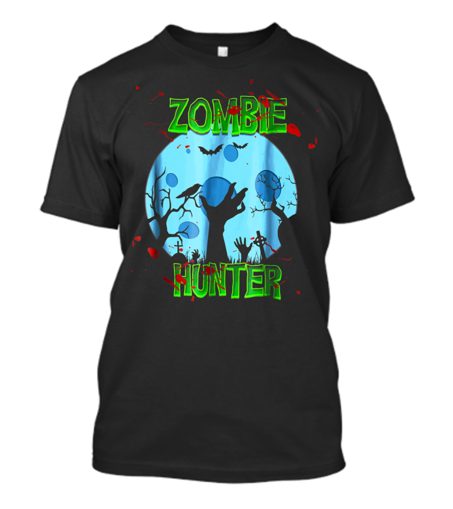 Zombie Hunter Moonlit Zombie Forest Battle T-Shirt