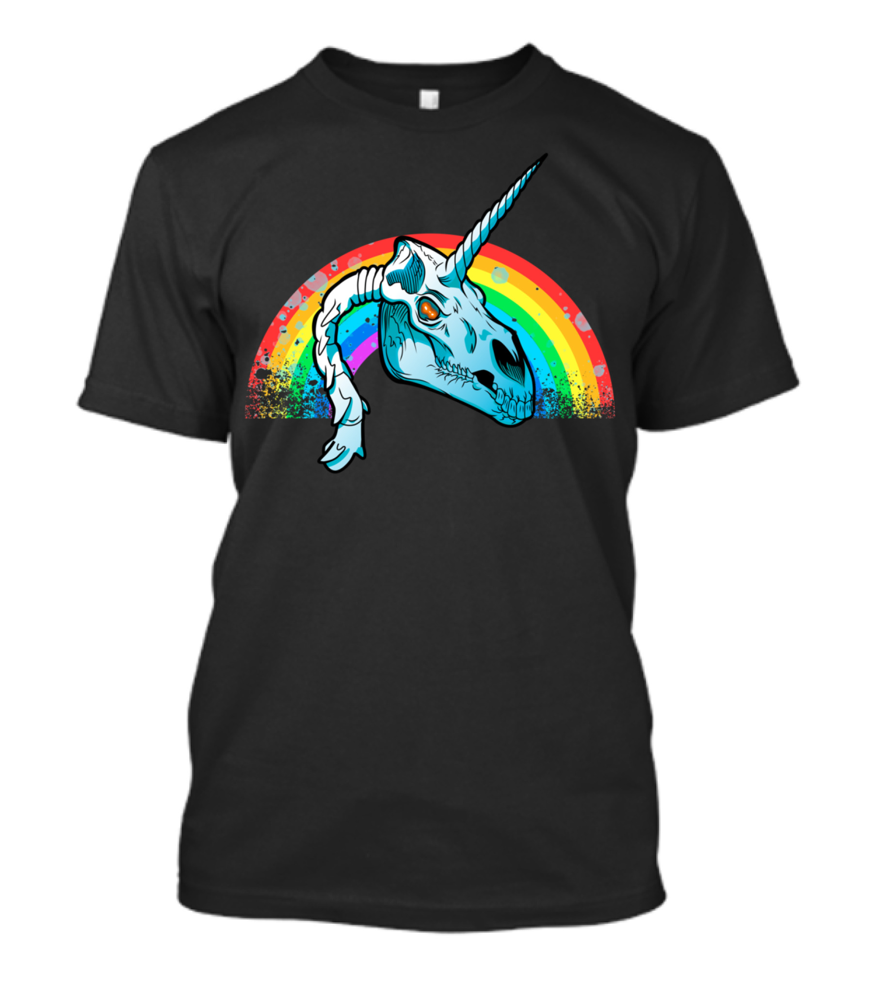 Zombie Unicorn Skull Undead Horse Rainbow Halloween T-Shirt