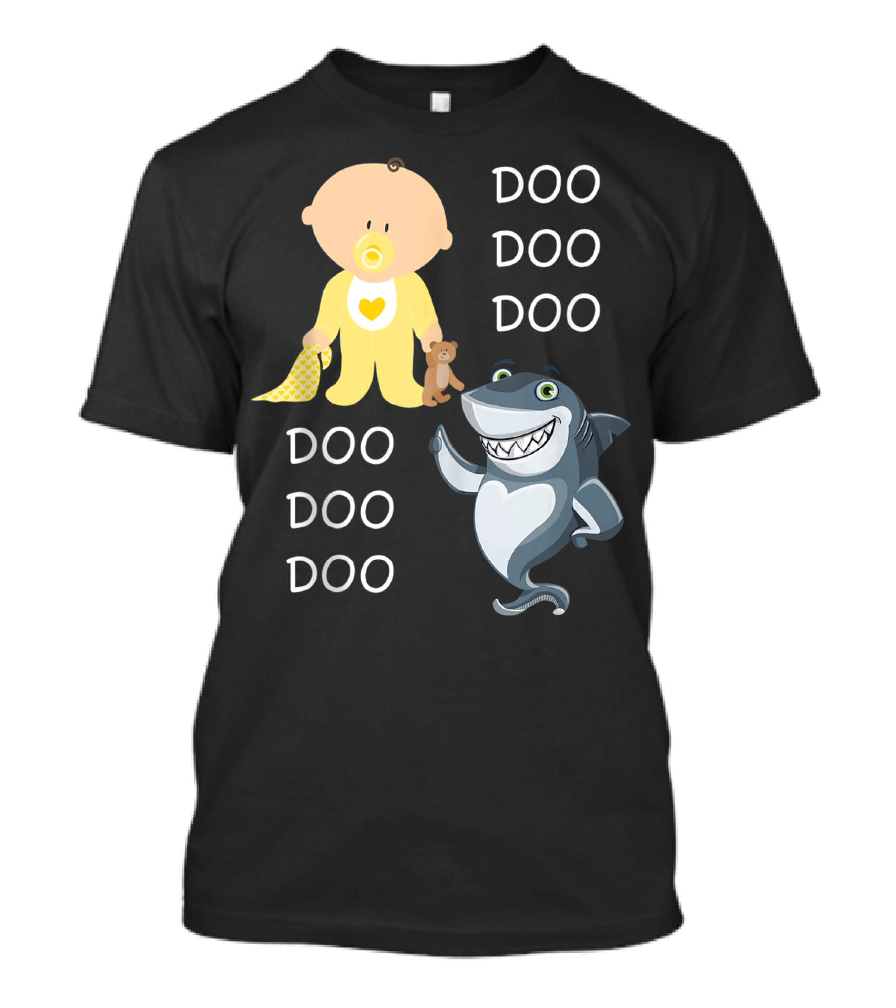 Baby And Shark Doo Doo Doo With Teddy And Pacifier T-Shirt
