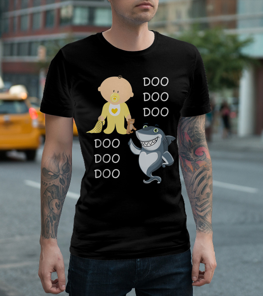 Baby And Shark Doo Doo Doo With Teddy And Pacifier T-Shirt