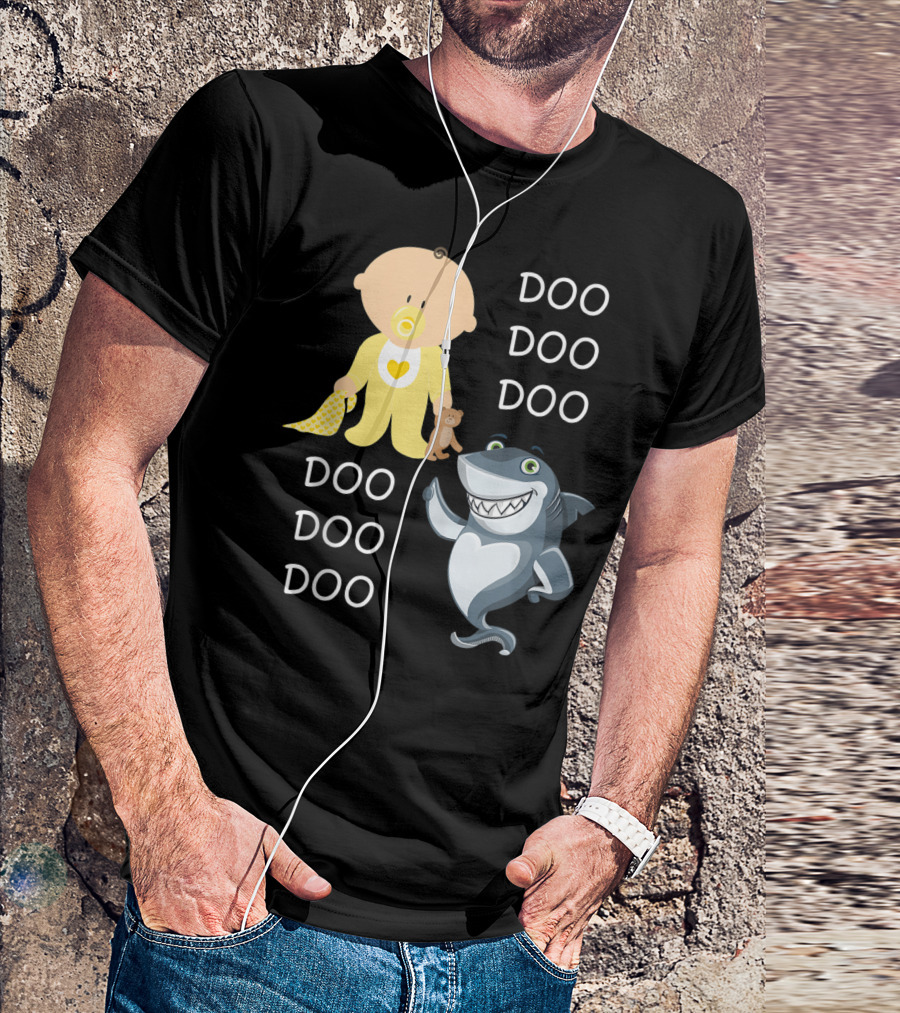 Baby And Shark Doo Doo Doo With Teddy And Pacifier T-Shirt
