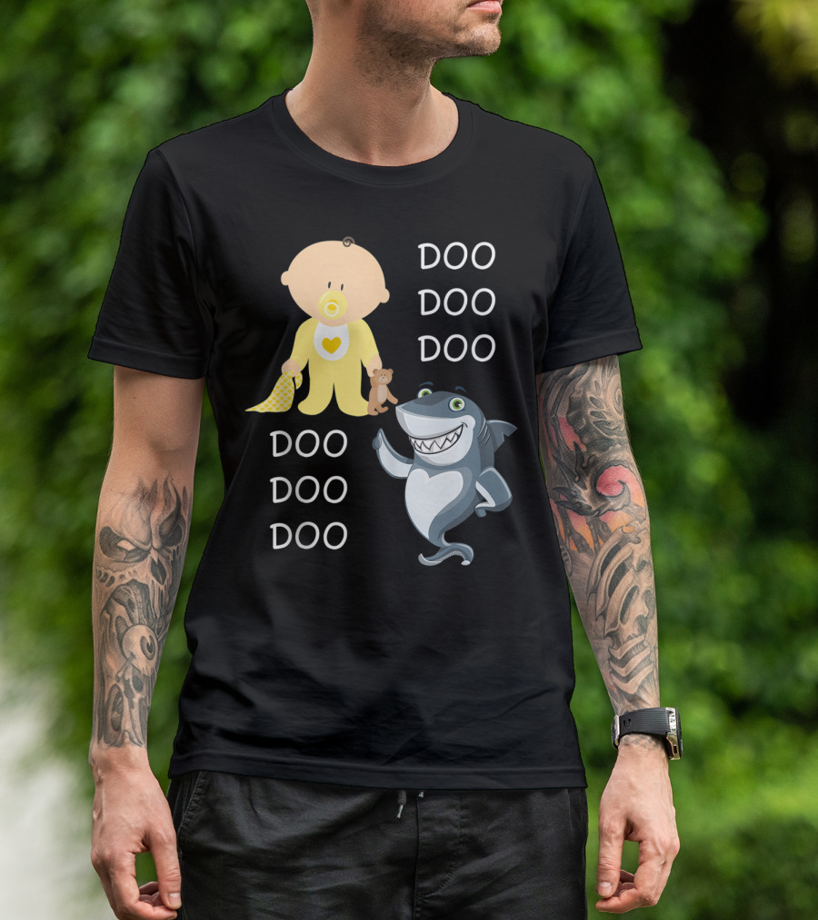Baby And Shark Doo Doo Doo With Teddy And Pacifier T-Shirt
