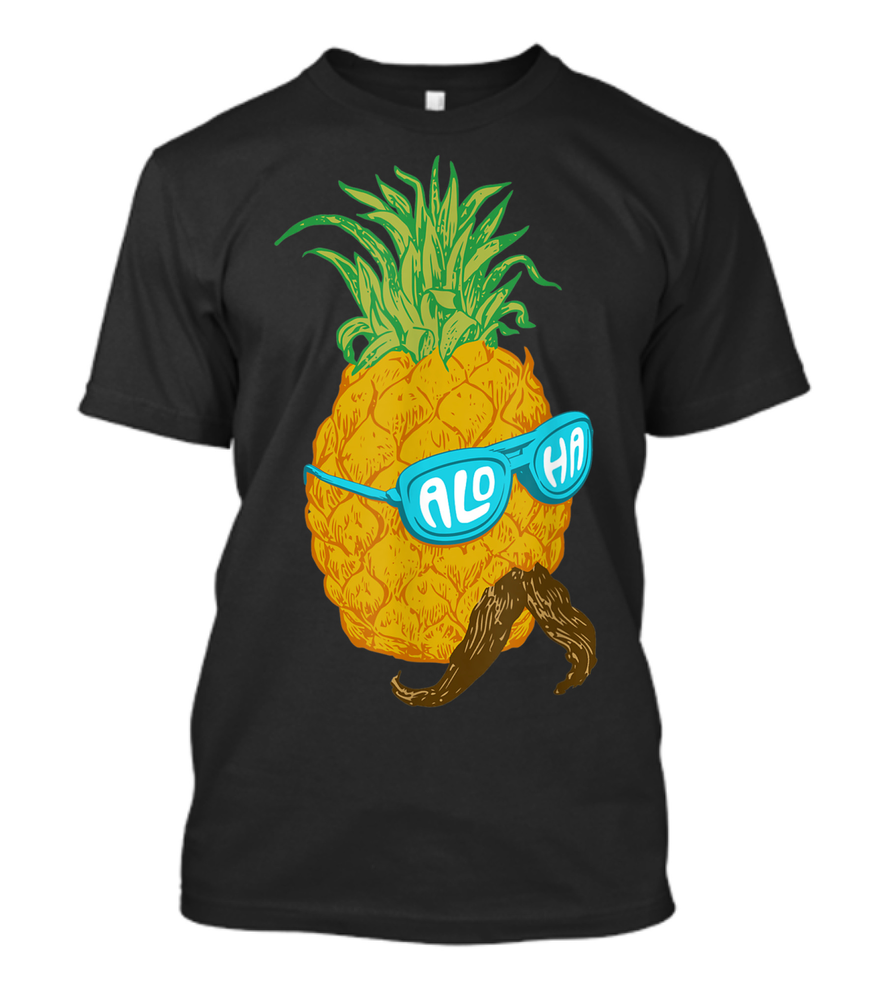 Aloha Pineapple Sunglasses Moustache Beach Fruit T-Shirt