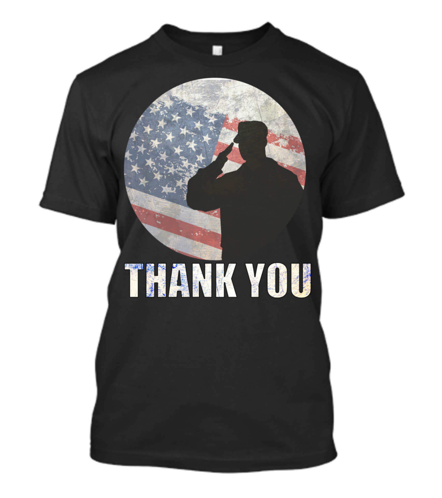 Thank You Veterans Day American Flag Soldier Salute T-Shirt