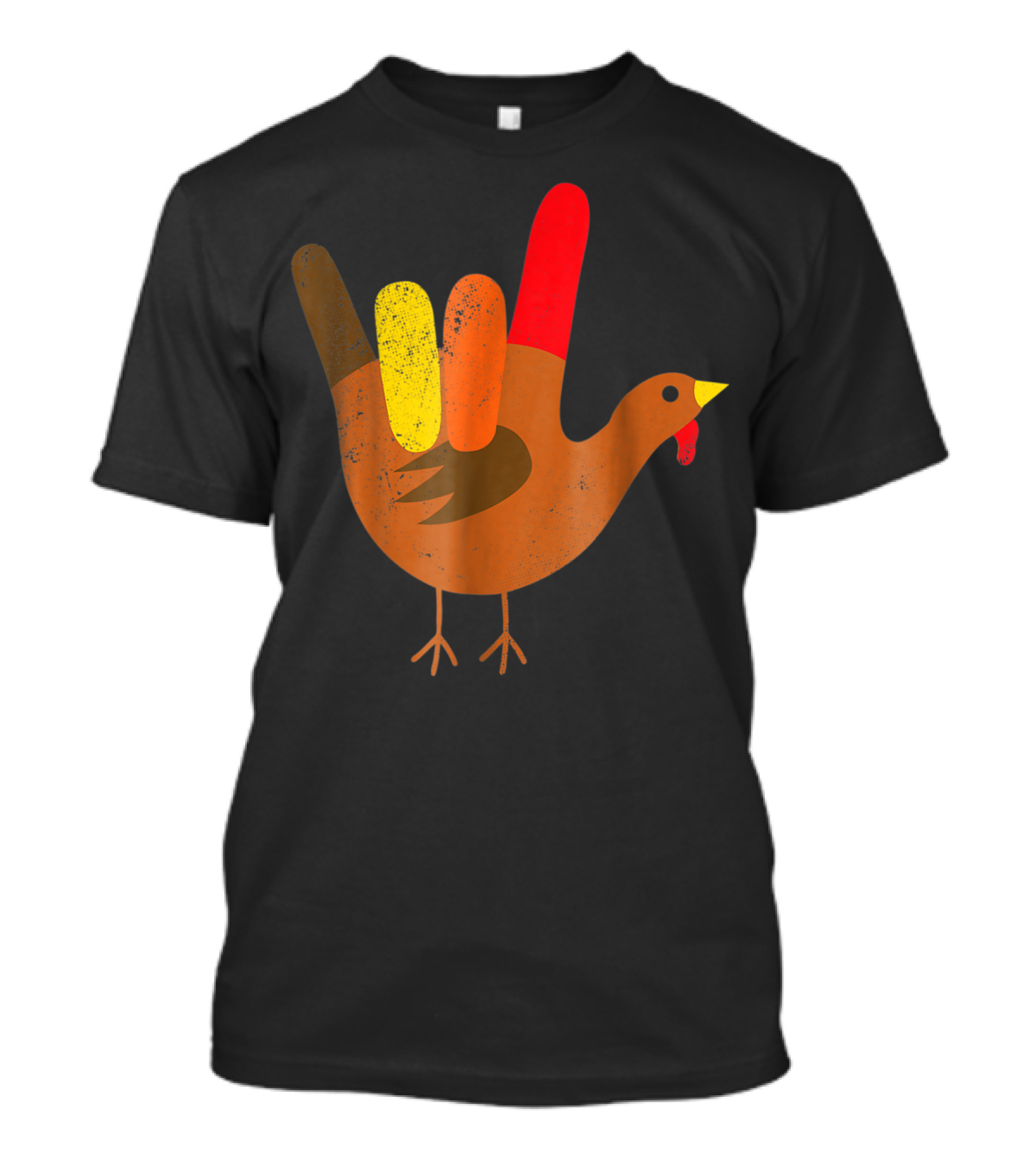 American Sign Language I Love You Turkey Thanksgiving T-Shirt