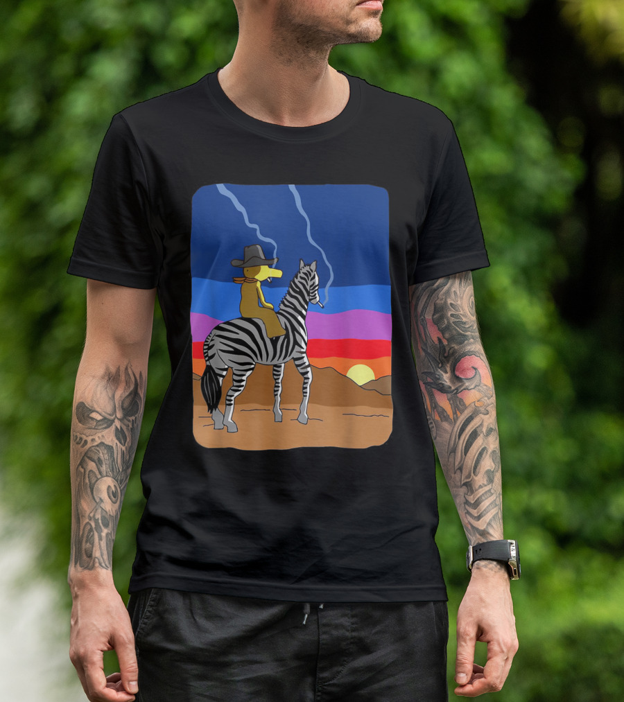 Bandana Madlib Gibbs Quas Riding Zebra At Sunset T-Shirt