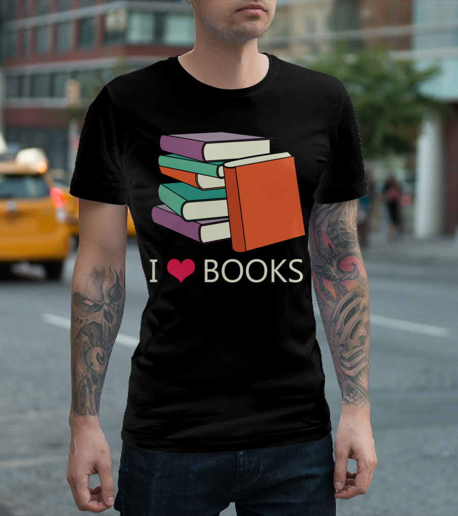 I Love Books Book Reader Heart T-Shirt