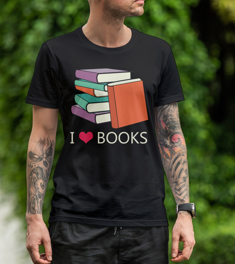 I Love Books Book Reader Heart T-Shirt