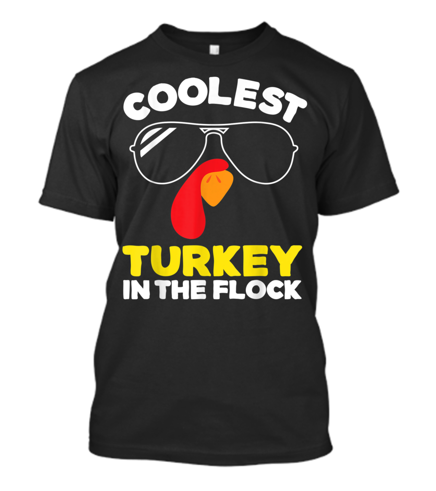 Coolest Turkey In The Flock Boys Thanksgiving Turkey Day Toddlers T-Shirt