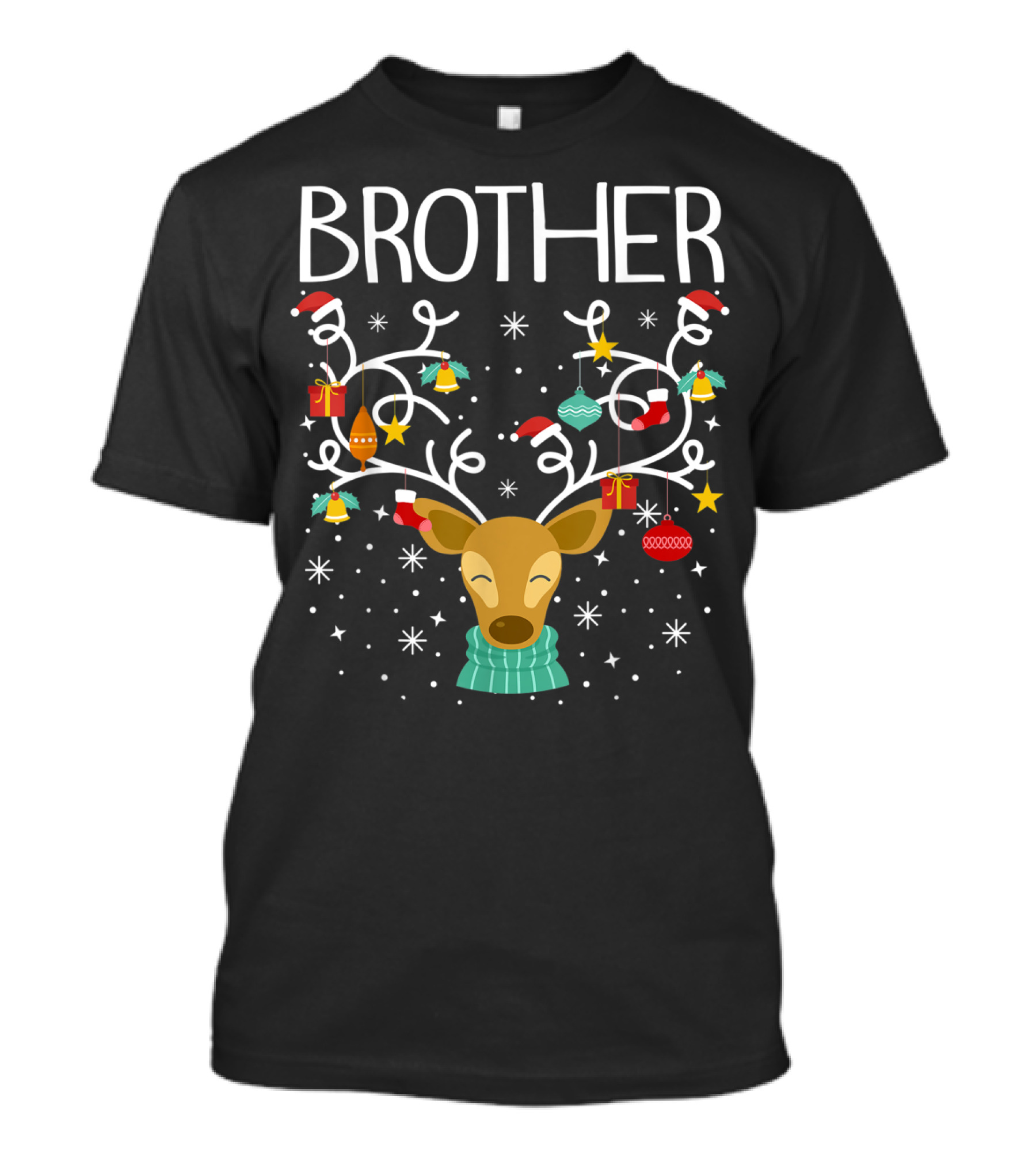 Brother Christmas Reindeer Antlers With Ornaments T-Shirt