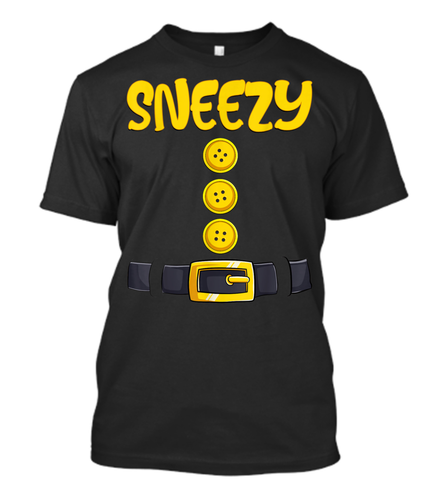 Sneezy Dwarf Costume Buttons And Belt T-Shirt