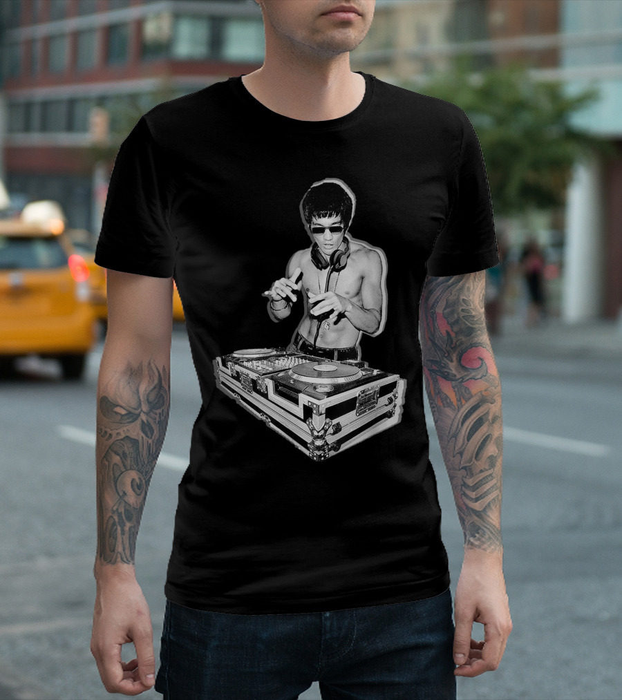 Bruce DJ Mixing at Turntables T-Shirt