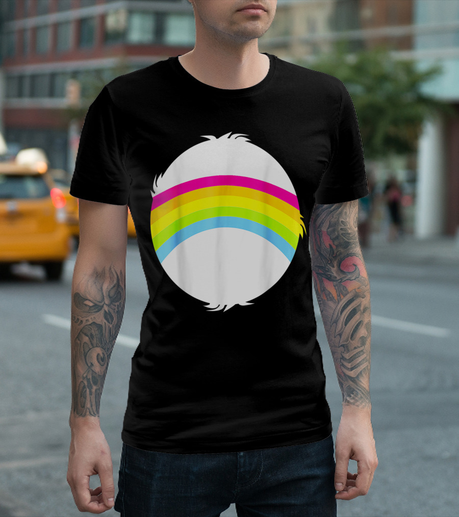 Cheer Adult Funny Bear Rainbow Circle T-Shirt
