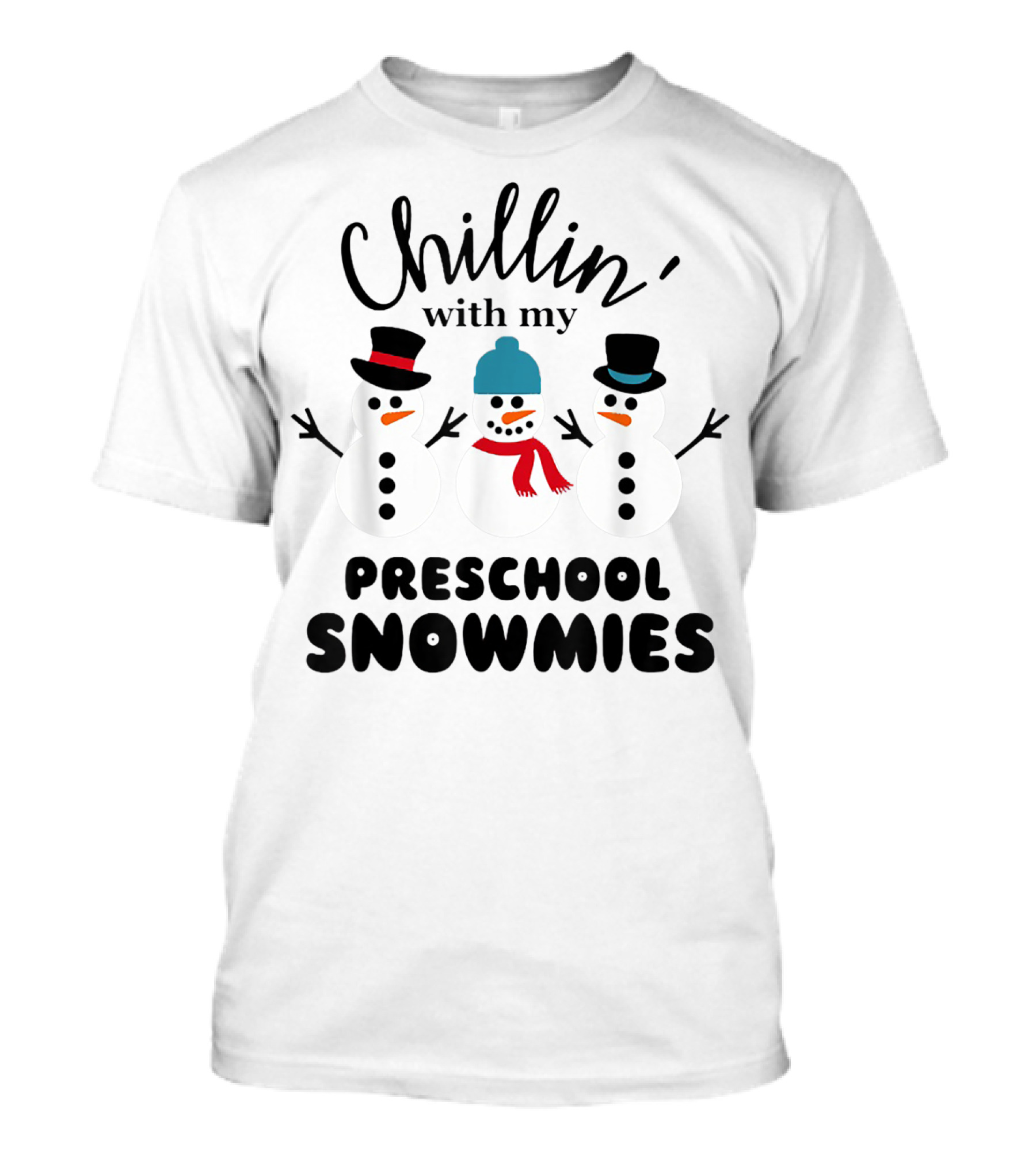 Chillin' With My Preschool Snowmies Snowmen Trio T-Shirt