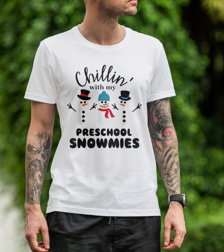 Chillin' With My Preschool Snowmies Snowmen Trio T-Shirt