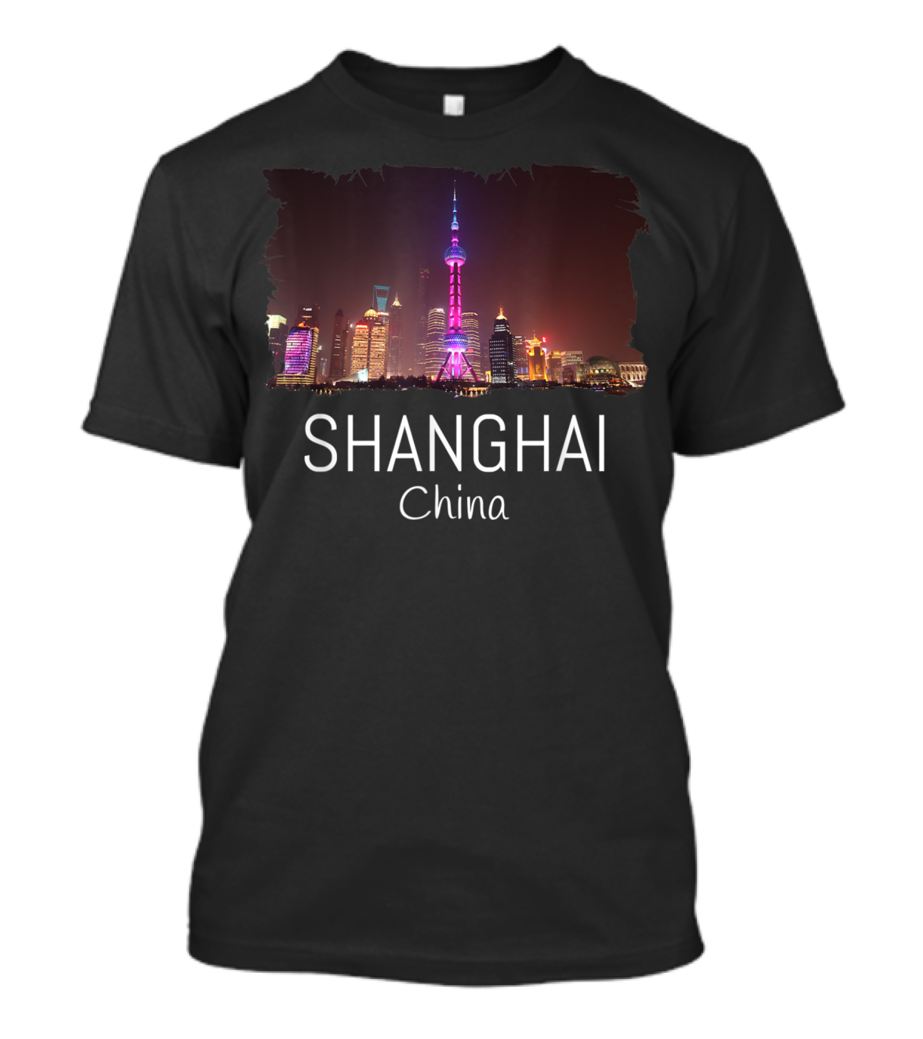 Shanghai China Skyline At Night T-Shirt