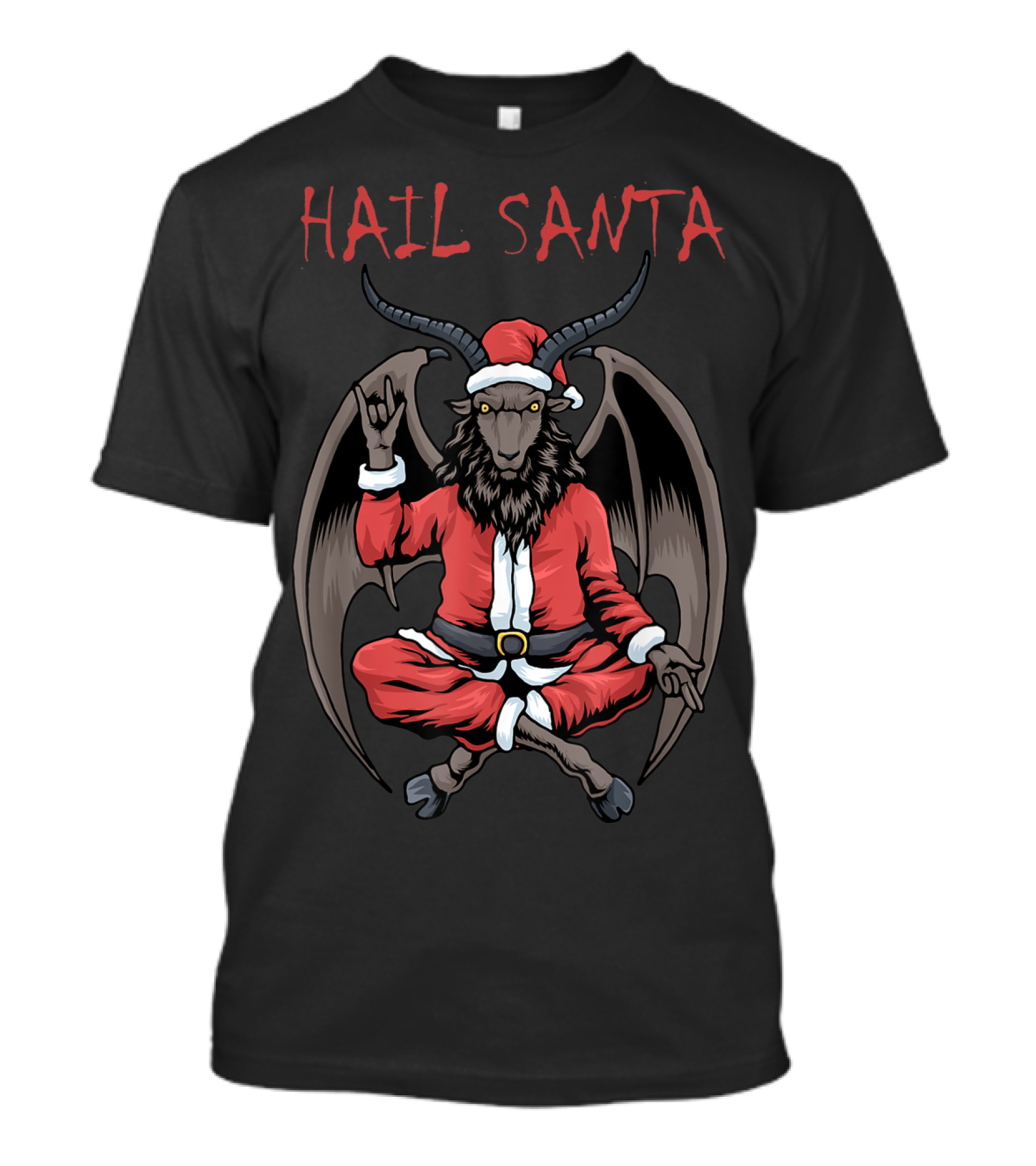 Hail Santa Goat Baphomet Christmas Satanism T-Shirt