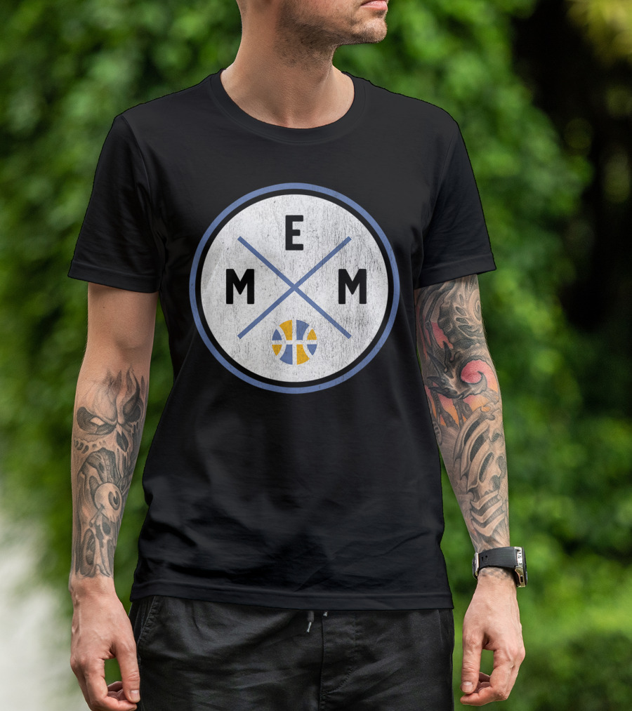 Classic Memphis Basketball Mem Circular Emblem T-Shirt