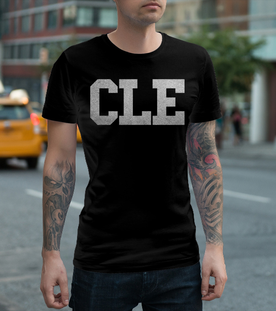 Cleveland Ohio CLE Block Lettering T-Shirt