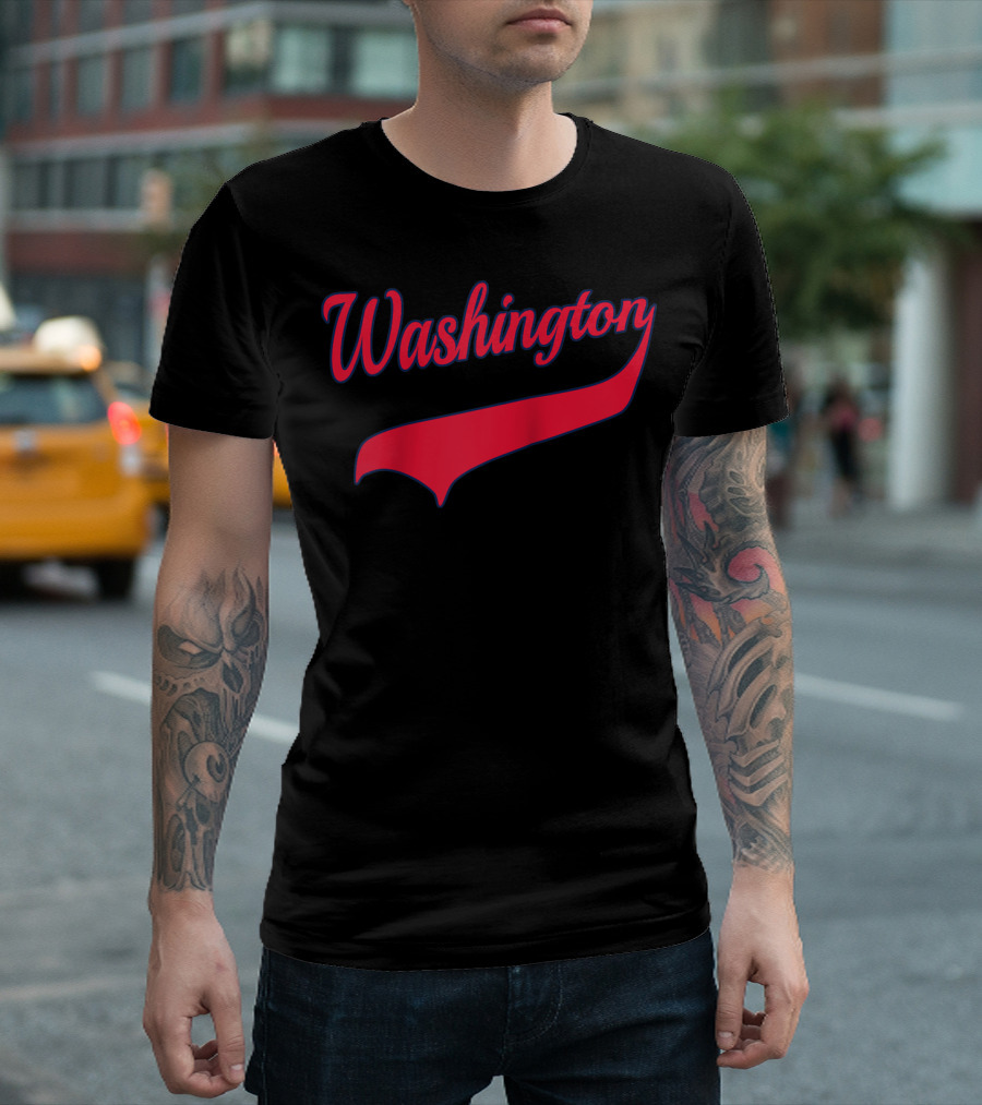 Washington Script With Red Swoosh T-Shirt