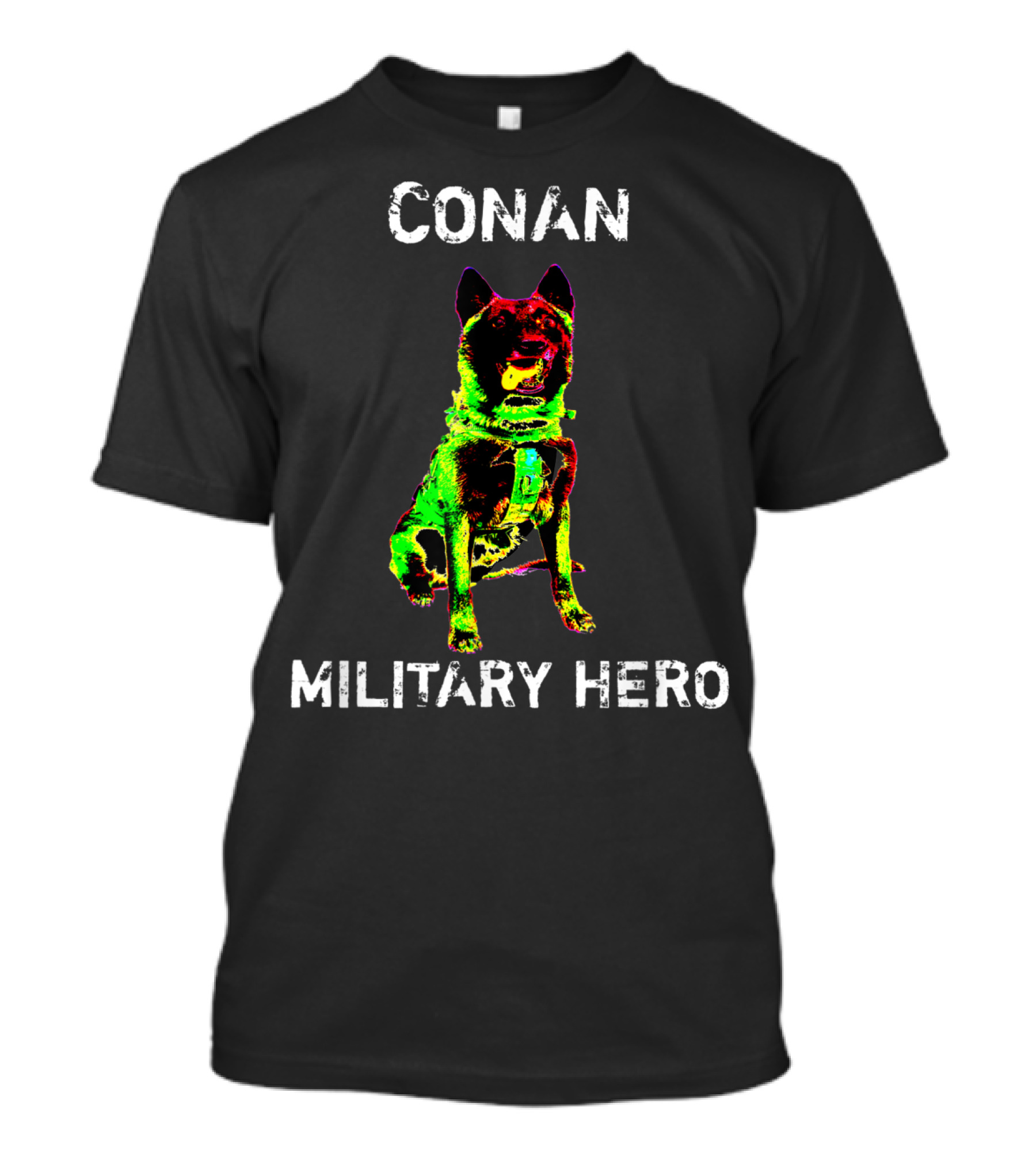 Conan Military Hero Thin Blue Line Flag Belgian Malinois T-Shirt